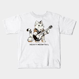 Electric Guitar Cat Pun Rock Music Funny Cat Kids T-Shirt